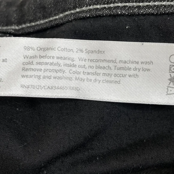 2/$30 Eileen Fisher Organic Denim Skinny Jeans 4 Rinsed Black Mid Rise #6653 - Picture 13 of 15